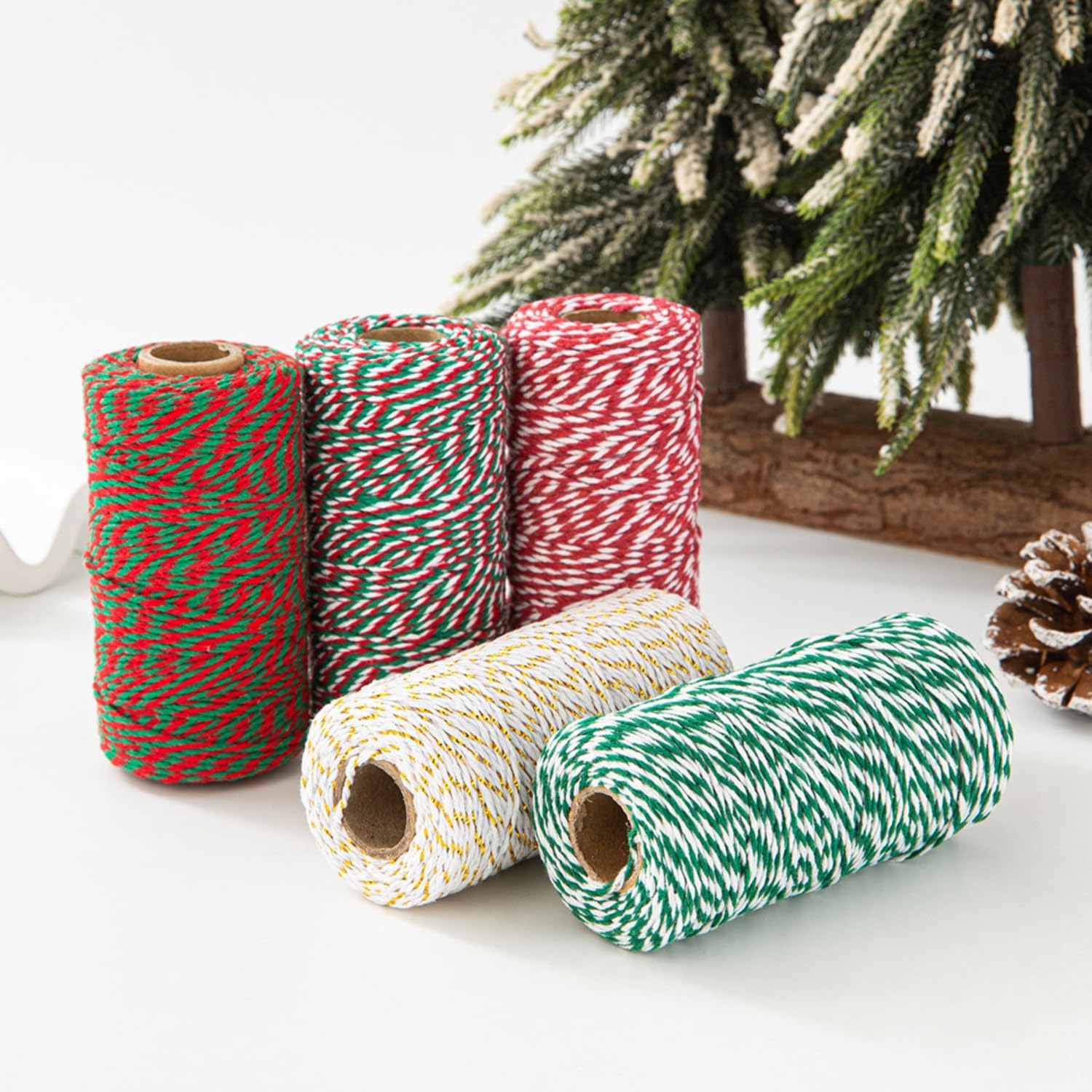 1PC 1Roll Multi-Functional Colored Cotton Twine, Wrapping Cord,Suitable for DIY Crafts,Gift Box Decoration ﻿, Green
