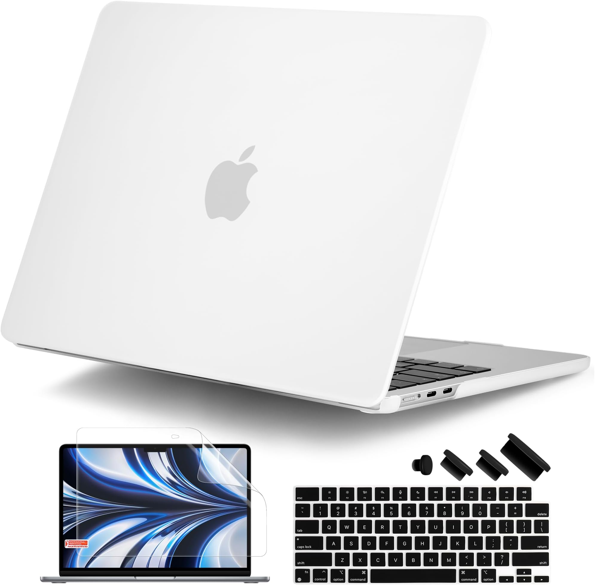 DONGKE Compatible with MacBook Air 13 inch Case M5 M4 M3 M2 2026 2025 2024-2022 A3449 A3240 A3113 A2681, Plastic Hard Shell & Keyboard Cover for MacBook Air 13.6 inch, Matte Clear
