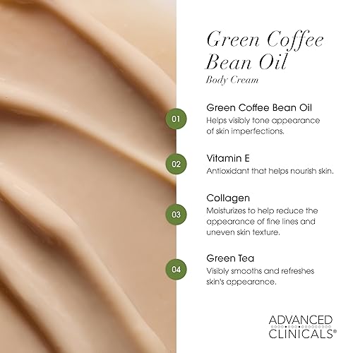 Miniatura 5 de Advanced Clinicals Crema corporal adelgazante de grano de café verde crema hidratante para el cuidado de la piel loción reafirmante anticelulítica