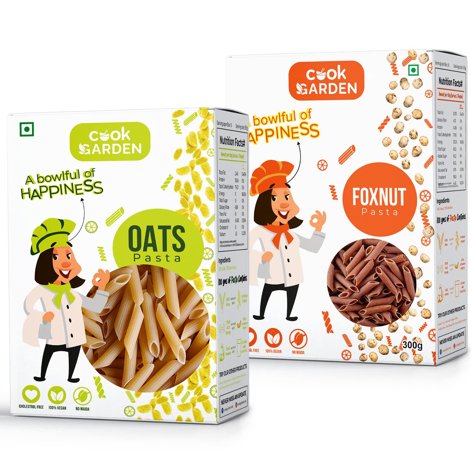 CookGarden Oats & Foxnut Pasta 600g, Healthy Makhana Penne Pasta Combo, Rich in Calcium High Protein Pasta, No-Maida Semolina Pasta 300g Each (B0BQWK81L3) Amazon Price History, Amazon Price Tracker