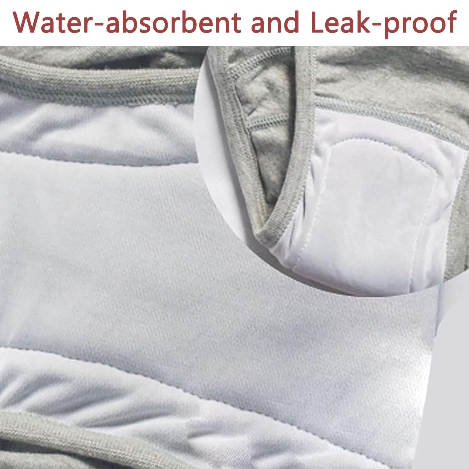 Ropa Interior de Mujer para La Incontinencia Cintura Alta Braga Menstrual Algodón Slip para Mujer Lavable Algodón Adulto con Almohadilla AbsorbenteBlack 2Pcs,L