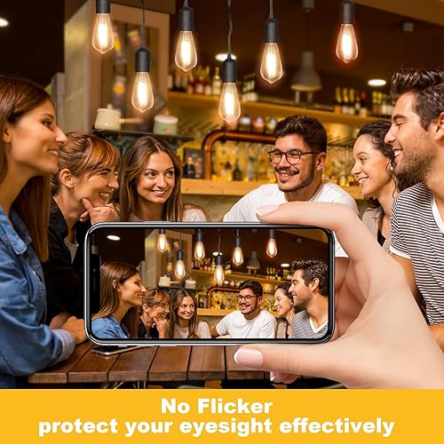 Miniatura 4 de Svater Paquete de 4 bombillas LED Edison vintage equivalentes a 60 W, 6 W ST58 2700 K, bombillas de filamento LED antiguo blanco cálido, base