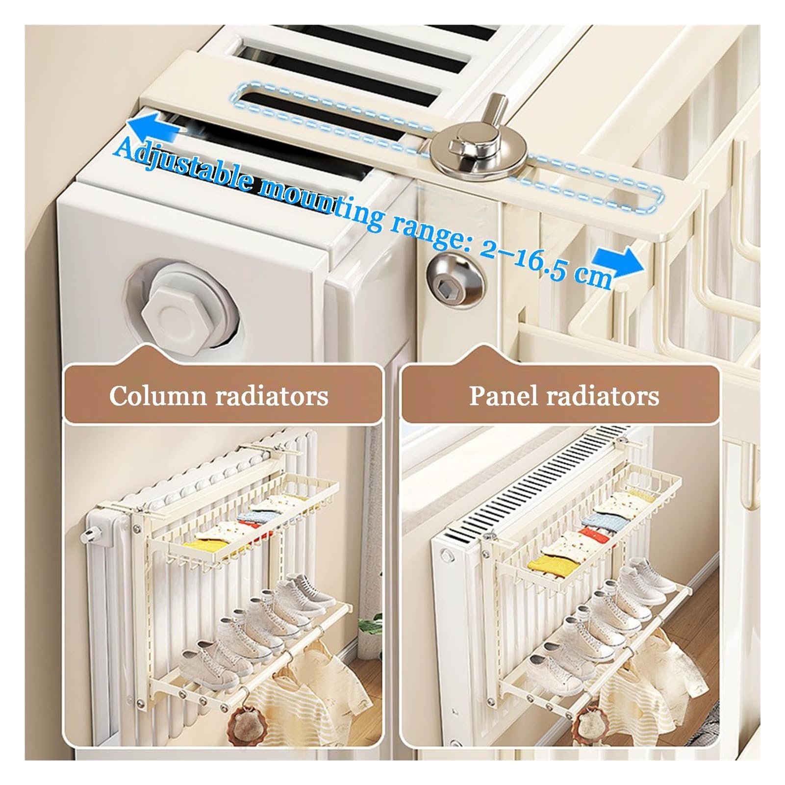 Soporte para Radiador, Consola para Radiador Interior Estante Flotante para Radiador Fácil Instalación para El Pasillo El Salón Secar Ropa Y Zapatos