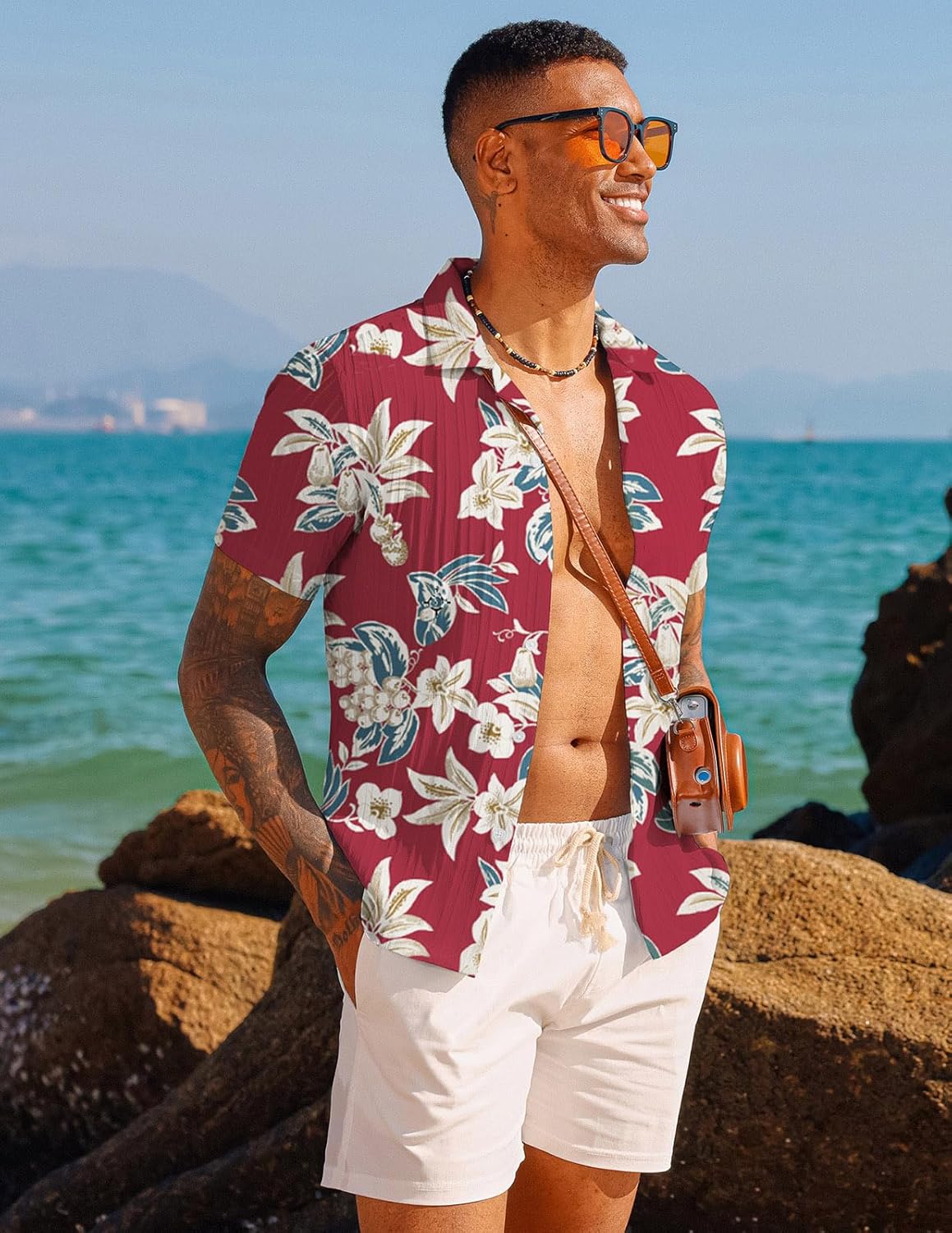 PJ PAUL JONES Men's Casual Button Down Shirts - Short Sleeve Summer Textured Beach Wrinkle-Free Shirts - Image 4