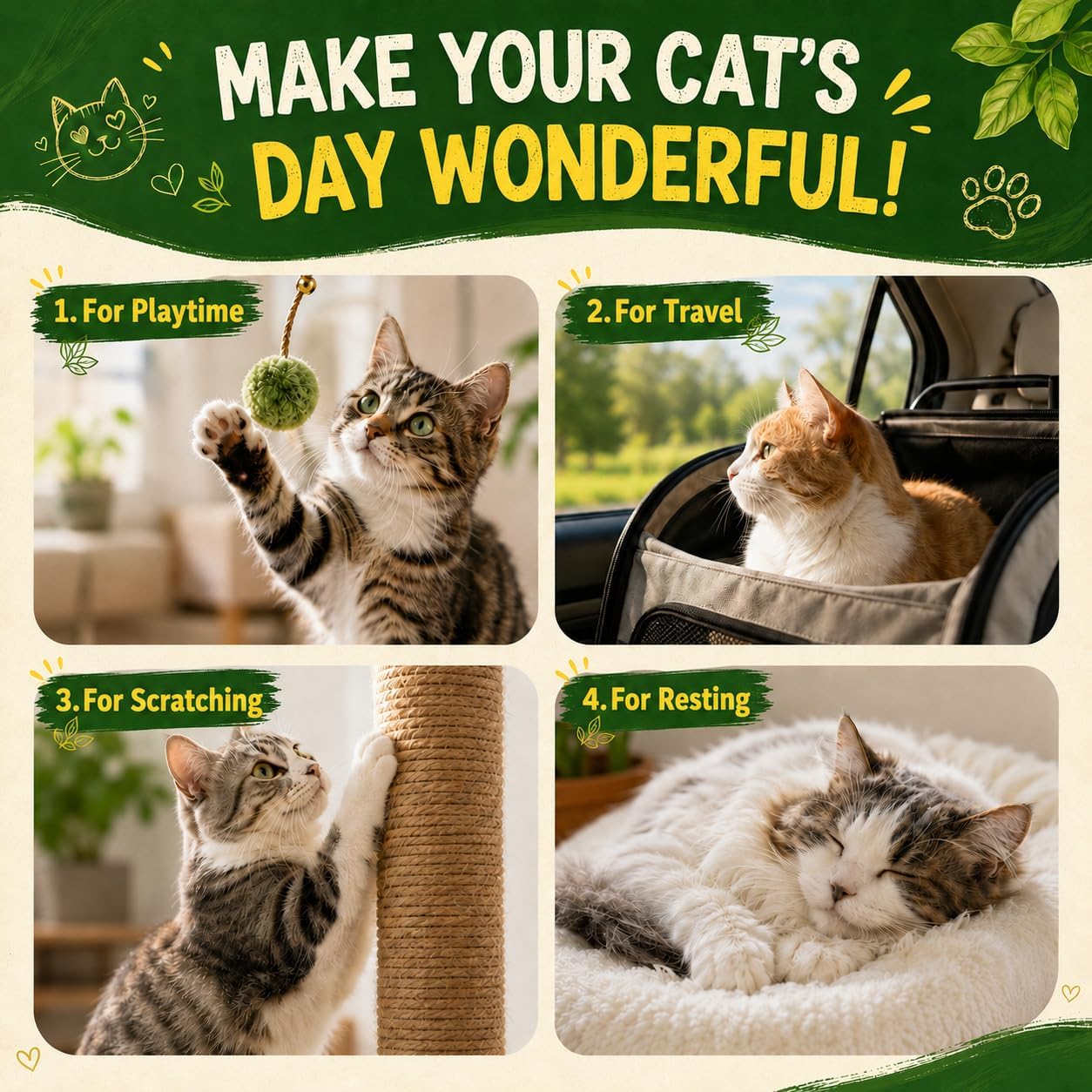 Catnip Spray for Cats – 100% Natural Catnip Spray, Boosts Playfulness & Helps Reduce Stress, Refreshes Toys, Encourages Scratching on Cat Scratchers, Mess-Free Training Spray-2.71 Fl Oz