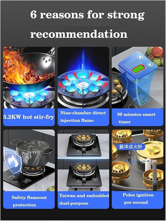 Estufa de 1 Puesto 5.2KW a Gas con Vidrio Templado y Protección de Apagado miniatura 7