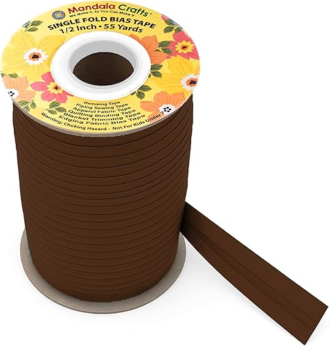 Miniatura 199 de Mandala Crafts Cinta al bies de un solo pliegue de 5/8 pulgadas para coser, acolchar, tuberías, dobladillo, manta y encuadernación de colcha, cinta