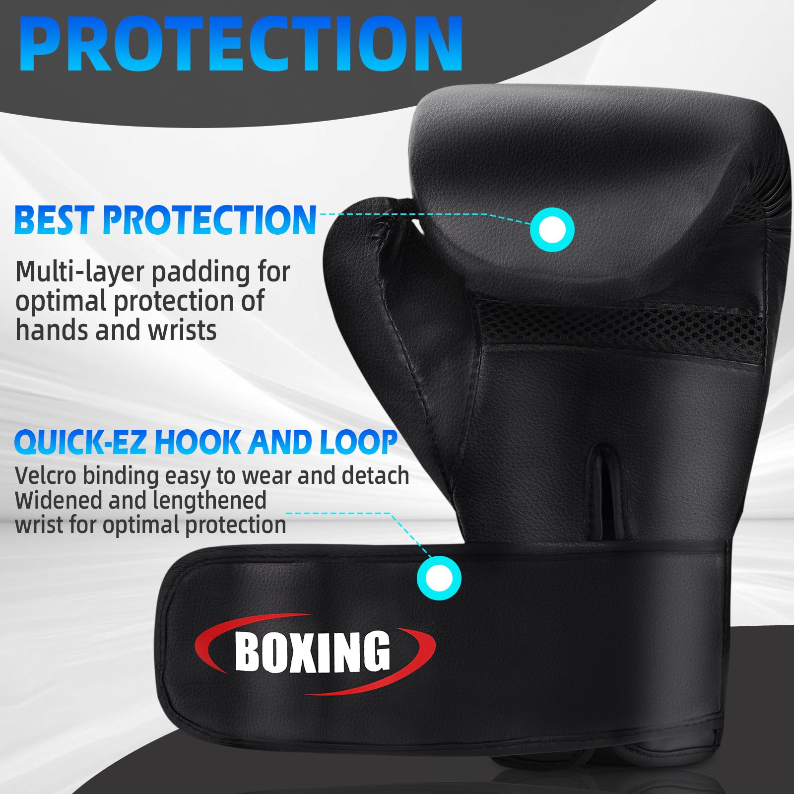 Boxing Gloves for Men and Women, Pro Training Sparring Muay Thai Gloves, Adults Heavy Punching Bag Gloves for Boxing Kickboxing Mixed Martial Arts MMA Training, Multi Layered, Ventilated