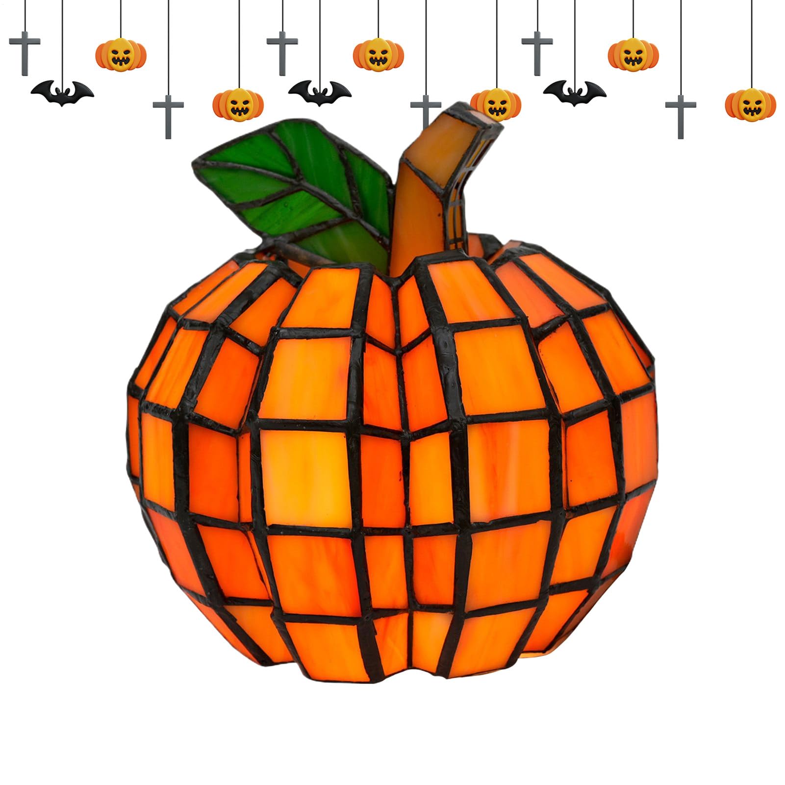 Décoration de citrouilles lumineuses LED pour table d'automne - 8