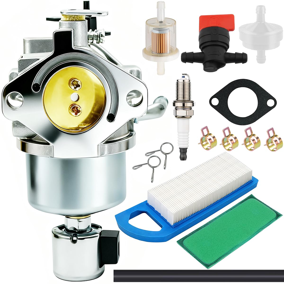 ZAMDOE 594605 594593 Carburetor for BS 594601 594603 591734 595535 792768 591736 796110 799727 790023 31A507 31N607 31N677 14.5-19.5HP 17.5HP for intek Carb Lawnmower Engines with 795115 Air Filter