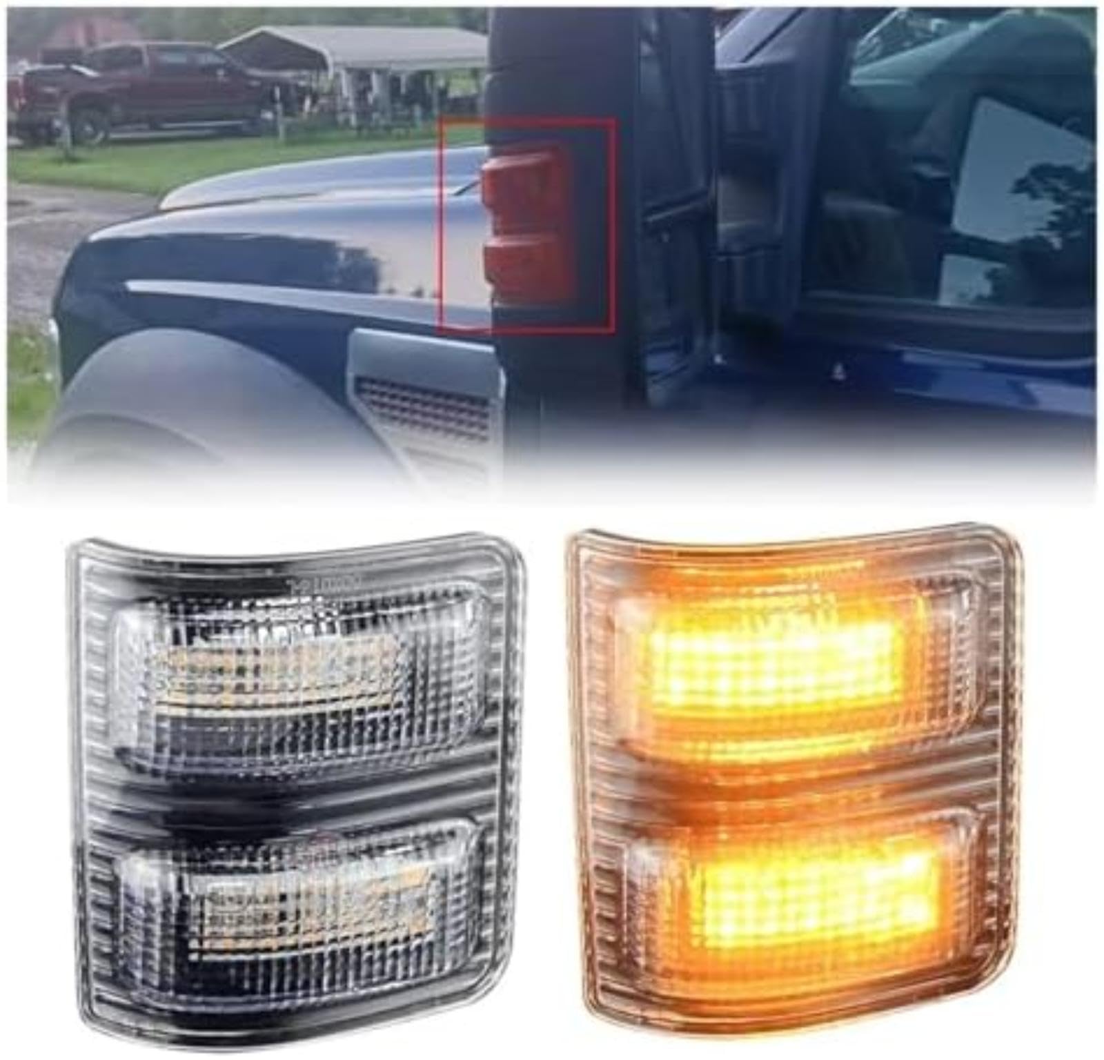 Lampka kontrolna w lusterku bocznym, dla F250, dla F350, dla F450, dla ford F550, dla Super, dla Duty 2008-2013-2016 1 para świateł obrysowych LED Lampa tylna (2pcs Smoke Lens)