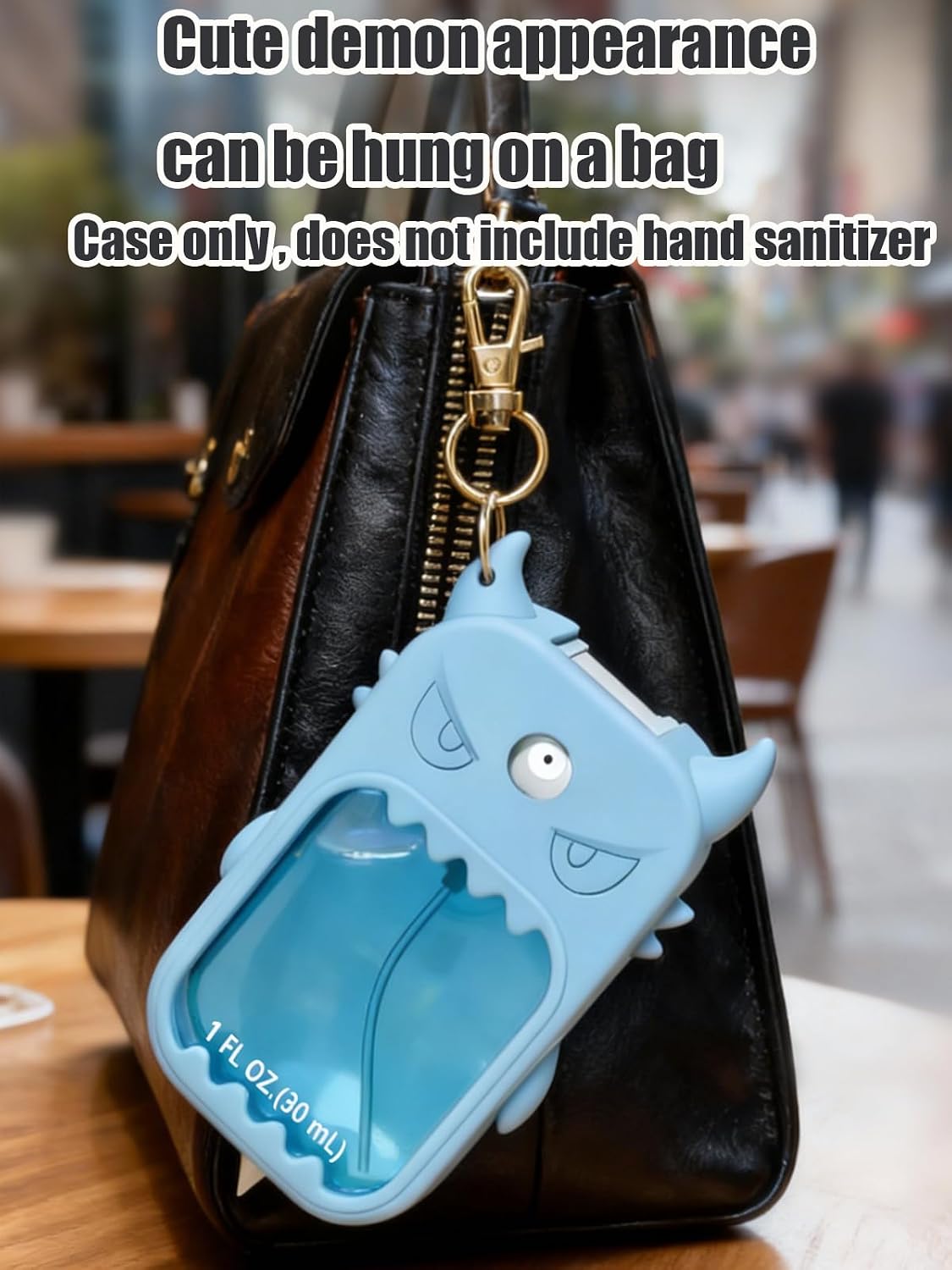 Silicone Case Compatible with Touchland Hand Sanitizer Spray, Protective Case with Keychain Blue