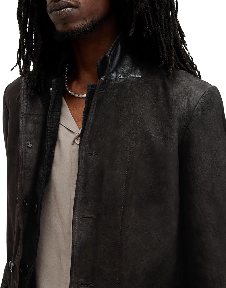 Amazon.com: AllSaints Men's Standard Survey Leather Blazer
