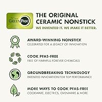 Vista 9 de GreenPan Premiere Ovenware - Bandeja antiadherente de cerámica saludable para hornear de cuarto de hoja de 13" x 9", sin PFAS, utensilios