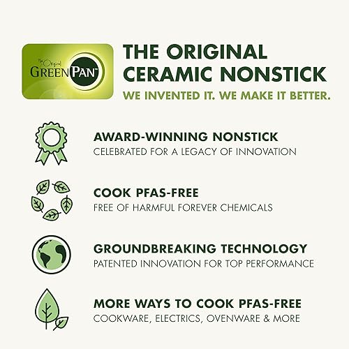 Miniatura 9 de GreenPan Premiere Ovenware - Bandeja antiadherente de cerámica saludable para hornear de cuarto de hoja de 13" x 9", sin PFAS, utensilios para