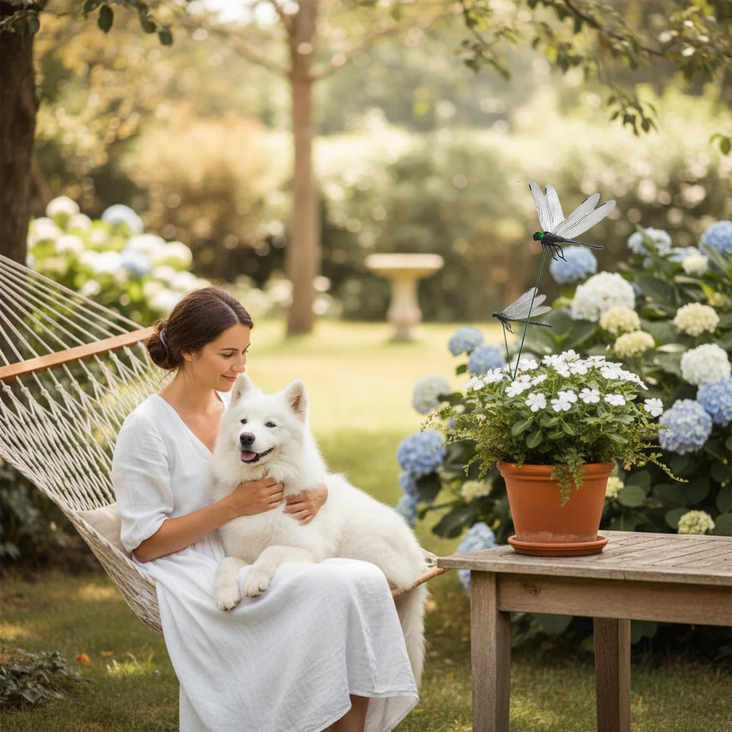 8 Pack Dragonfly Clip Dragonfly Clips Black Dragon Fly Hat Clip Artificial Realistic 3D Dragonflies Garden Stakes Decor for Indoor Outdoor (4 Dots+4 Stripes Dragonfly) - Image 4