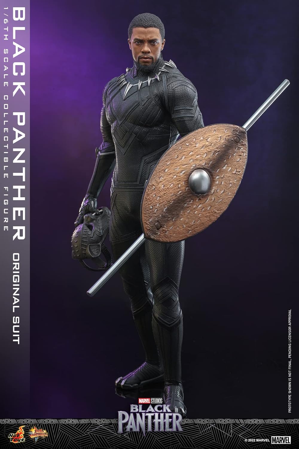 Hot Toys Movie Masterpiece MMS671 Black Panther (Original Suit) 1/6 Scale Figure, Black, Approximately 12.6 inches (32 cm) Tall