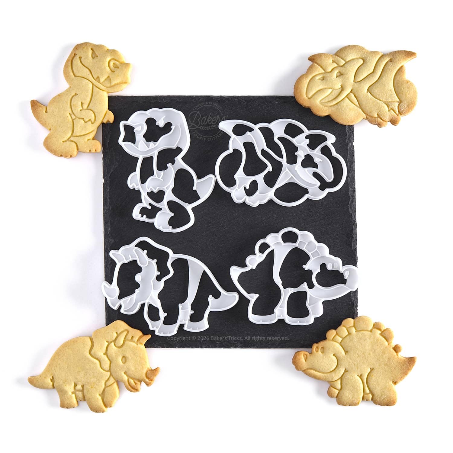 Emporte-pièces Dinosaures Tricératops et T-Rex : Moule à Sablé pour Pâtisserie Thématique