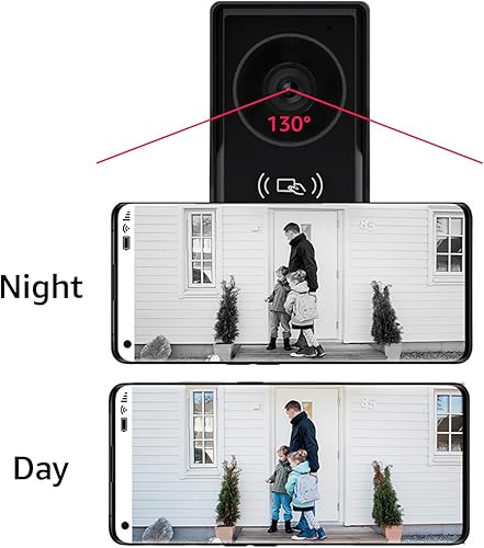 Miniatura 7 de Timbre de video de 1080p con sistema de monitor, portero de video WiFi 1080FHD cámara de metal, 7 pulgadas dos monitores con tarjeta de 32 GB,