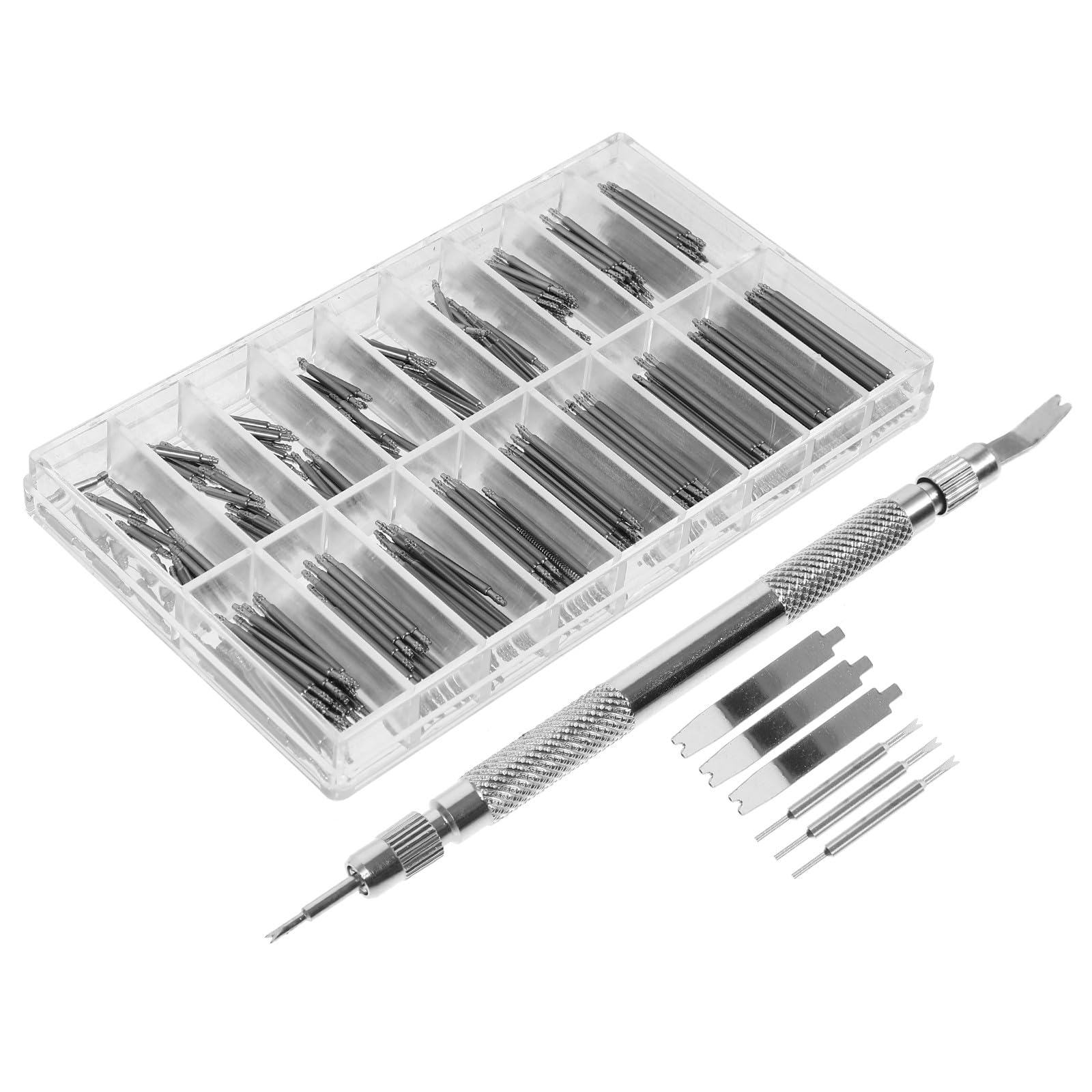 Beaupretty Watch Repair Kit 368pcs Set with Universal Link Remover Watch Strap Repair Tools Spring Bar Pins and