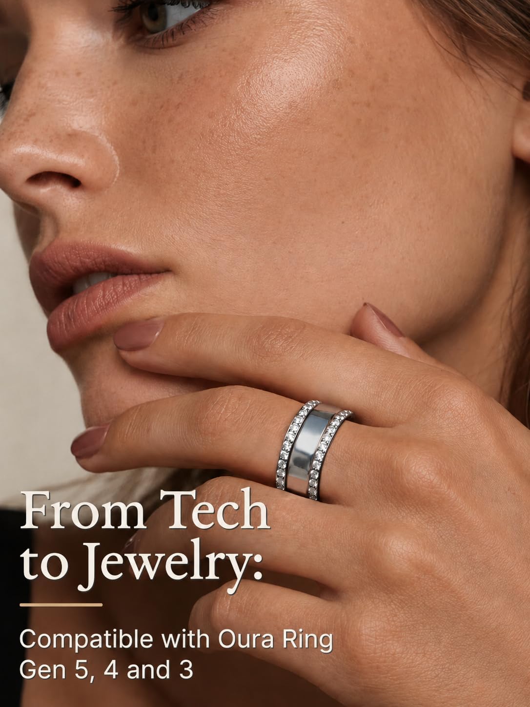 2Pcs 2MM All-Titanium Stacking Rings Compatible with Oura Ring Gen 5/4/3 image 2