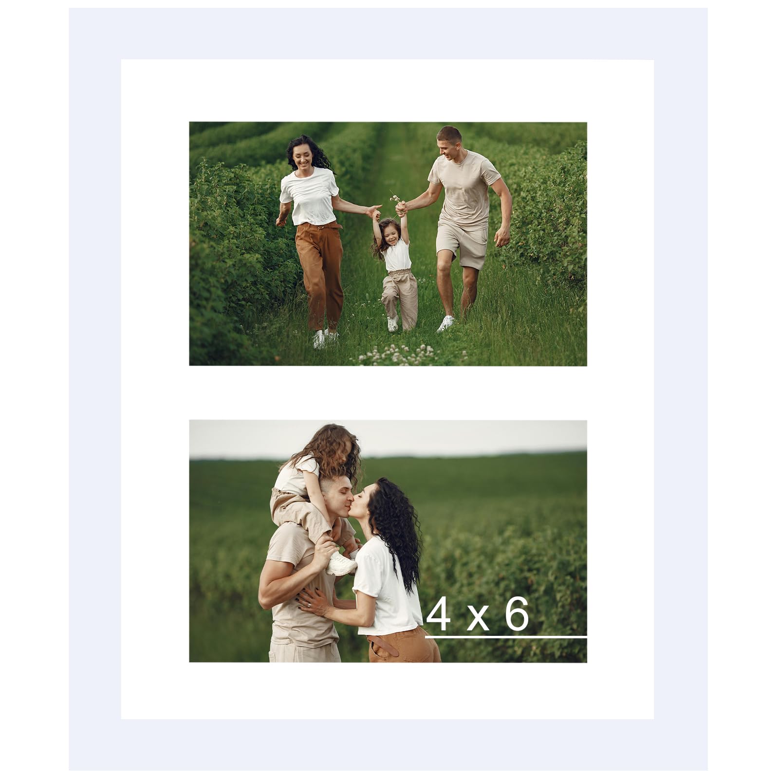 JCJMY 8x10 Collage Picture Frame with Mat, Display 2 4x6 Photos or 8x10 Picture, Two Opening 4x6 Picture Frame Collage for Wall Hanging or Tabletop,