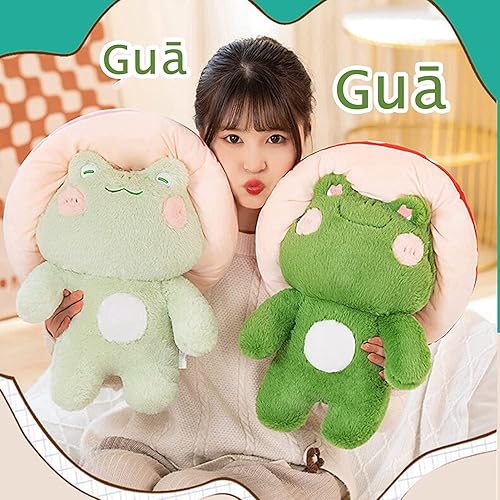 Miniatura 4 de Juguetes de peluche de rana, 17 pulgadas, bonita almohada de rana con sombrero de hongo, peluche kawaii, regalo para niños, niñas, adultos, regalo
