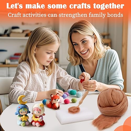 Miniatura 4 de Mayboos Hilo de lana de lana natural, 1.76 onzas de lana natural coloreada, suministros de fieltro de lana pura hilo grueso para fieltro húmedo