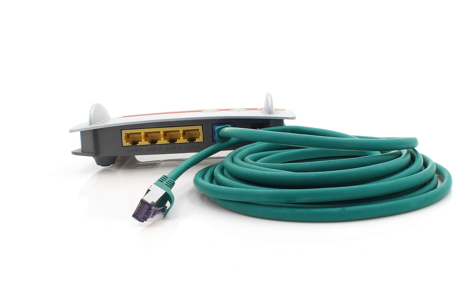1aTTack.de Cat.7 LAN ethernet Cable 0,5m - Green - Cat7 LAN Network 10GBASE-T - 10000 Mbps (Sftp Pimf) Double Shielded patchcable RJ45 Plug Cat.6a