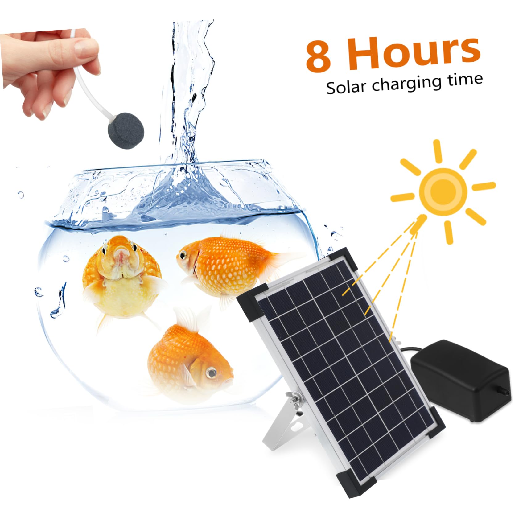 TOYANDONA Solar-sauerstoffpumpe Für Teich Aquarium Garten Solar-aquariumpumpe Solarpumpe Für Fischteich Sauerstoffbelüfter