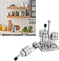 Vista 4 de 4 recipientes de condimentos para encimera, de acero inoxidable 304, tarros de especias para condimentos, botellas de especias con soporte base
