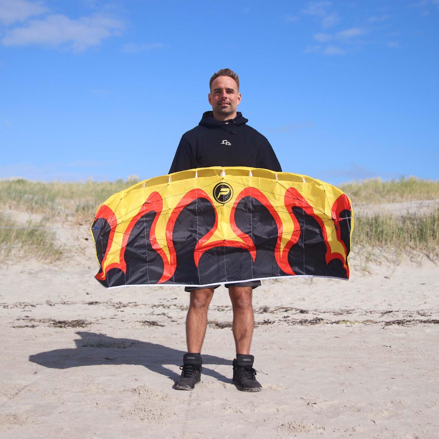 Wolkenstürmer® Paraflex Basic 2-Leiner Lenkmatte 1.7 (Flame) - Kite Drachen mit Polyesterleinen & Flugschlaufen - Flugdrachen für Anfänger ab 8 Jahren