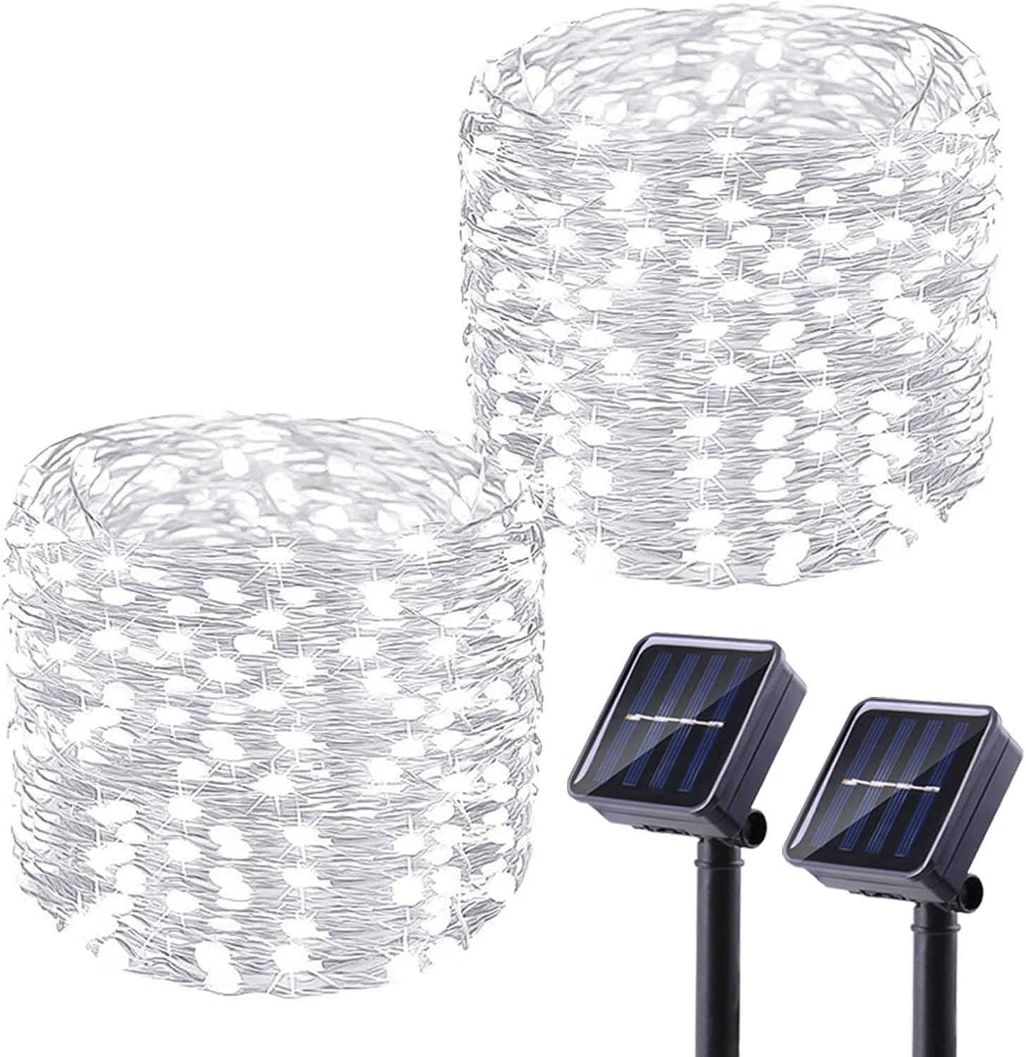 Joomer Solar Fairy Lights Outdoor Waterproof, 2 Pack 100LED 33ft Solar