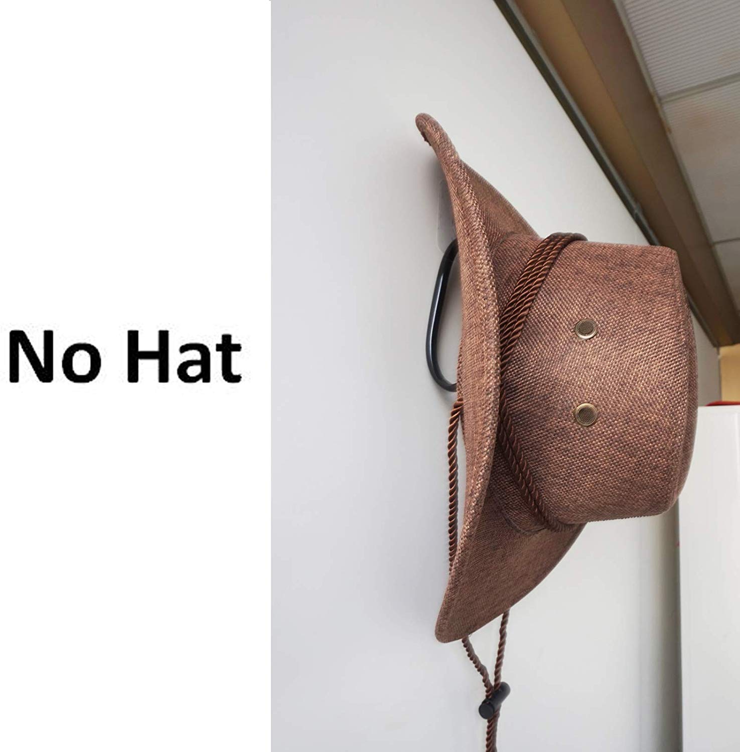 Support Mural Chapeaux 12 Clips - Range Chapeaux Bohème 155x80cm, Bois Et Corde