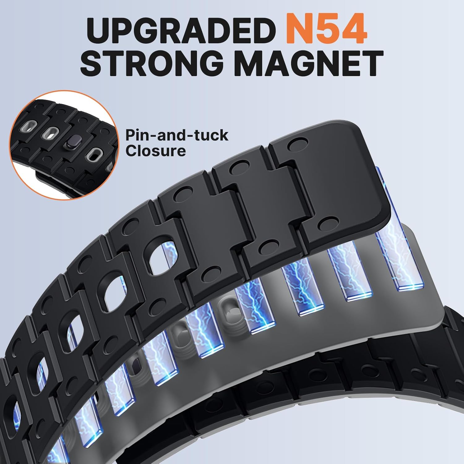 Bandletic Quick Fit 22mm Watch Bands Compatible with Garmin Fenix 8 47mm Band - Silicone Magnetic Watch Band for Fenix 7 6 Pro/5 Plus/Instinct 3 E 45mm 2/Forerunner 965/Approach S70/S62/S60/Epix Pro2 - Image 3