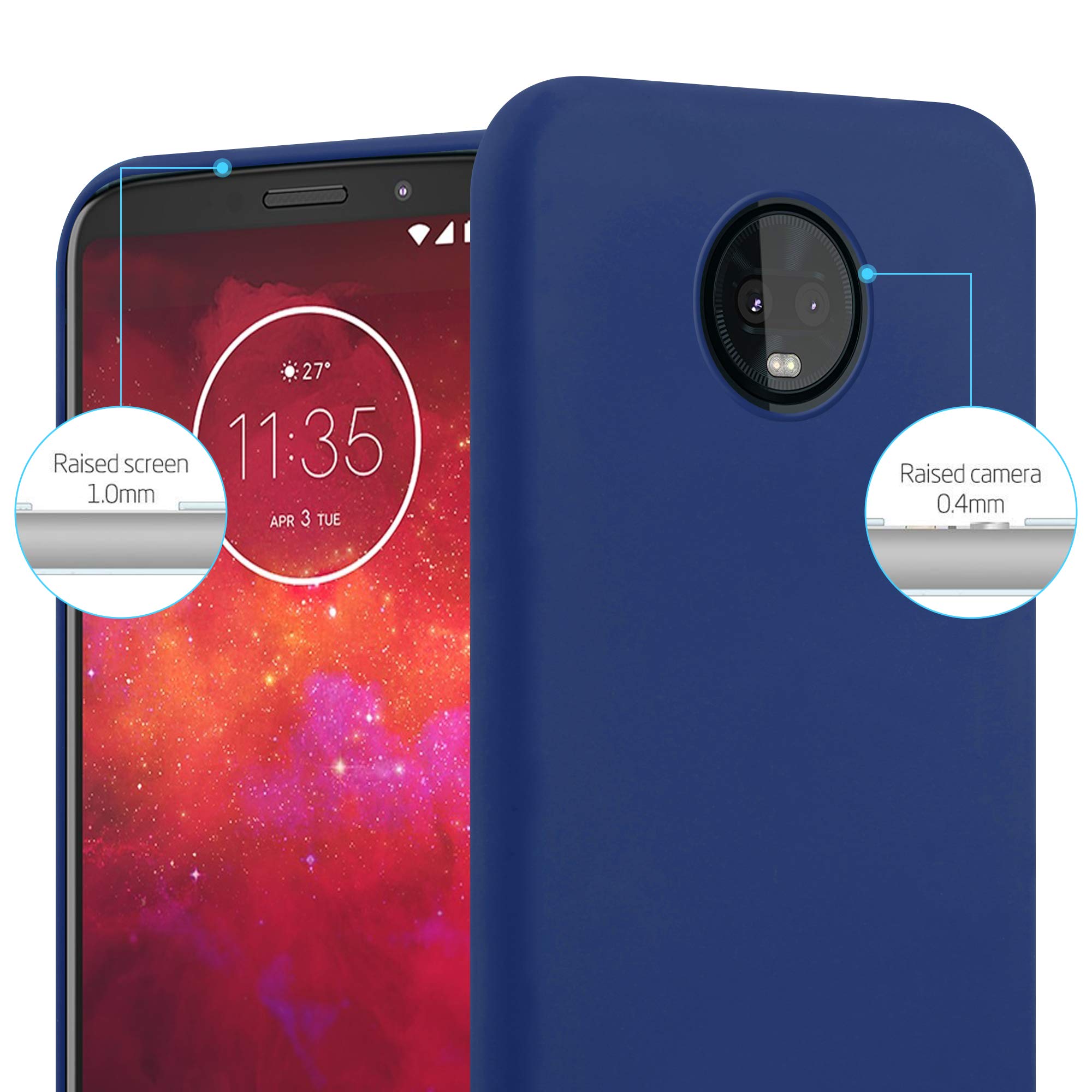 cadorabo Case works with Motorola Moto Z3 Play in CANDY BLUE - Shockproof and Scratch Resistant TPU Silicone Cover - Ultra Slim Protective Gel Shell Bumper Back Skin