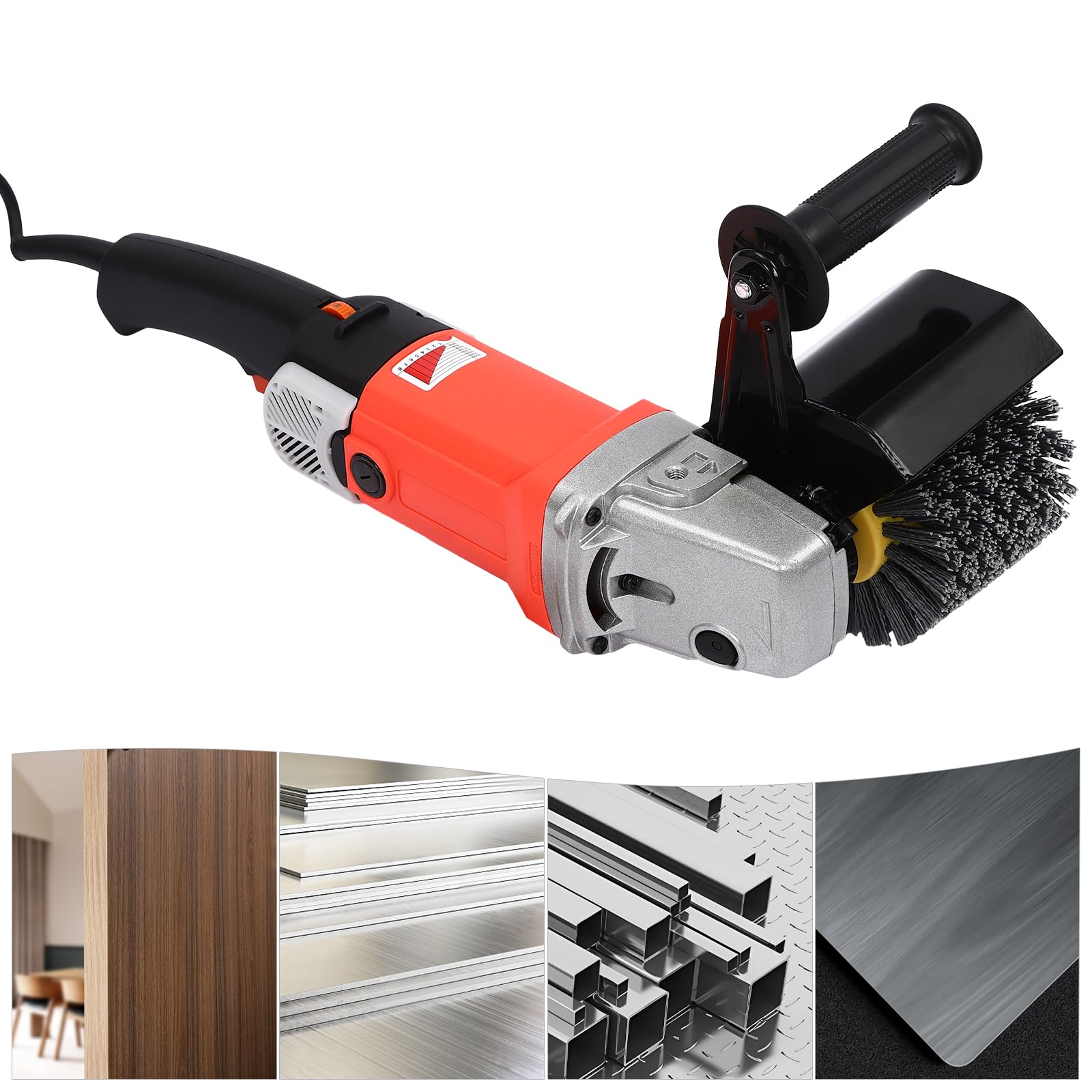 Máquina de satén, amoladora, cepilladora, madera, 1400 W, sacapuntas, madera, satinizadora, metal, velocidad ajustable, máquina de trefilado