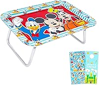 Disney Mickey and Friends 17" Foldable Lap Desk Tray with Legs, Stickers & Door Hanger - Kids Laptop Tray for Homework, Reading, Snacks