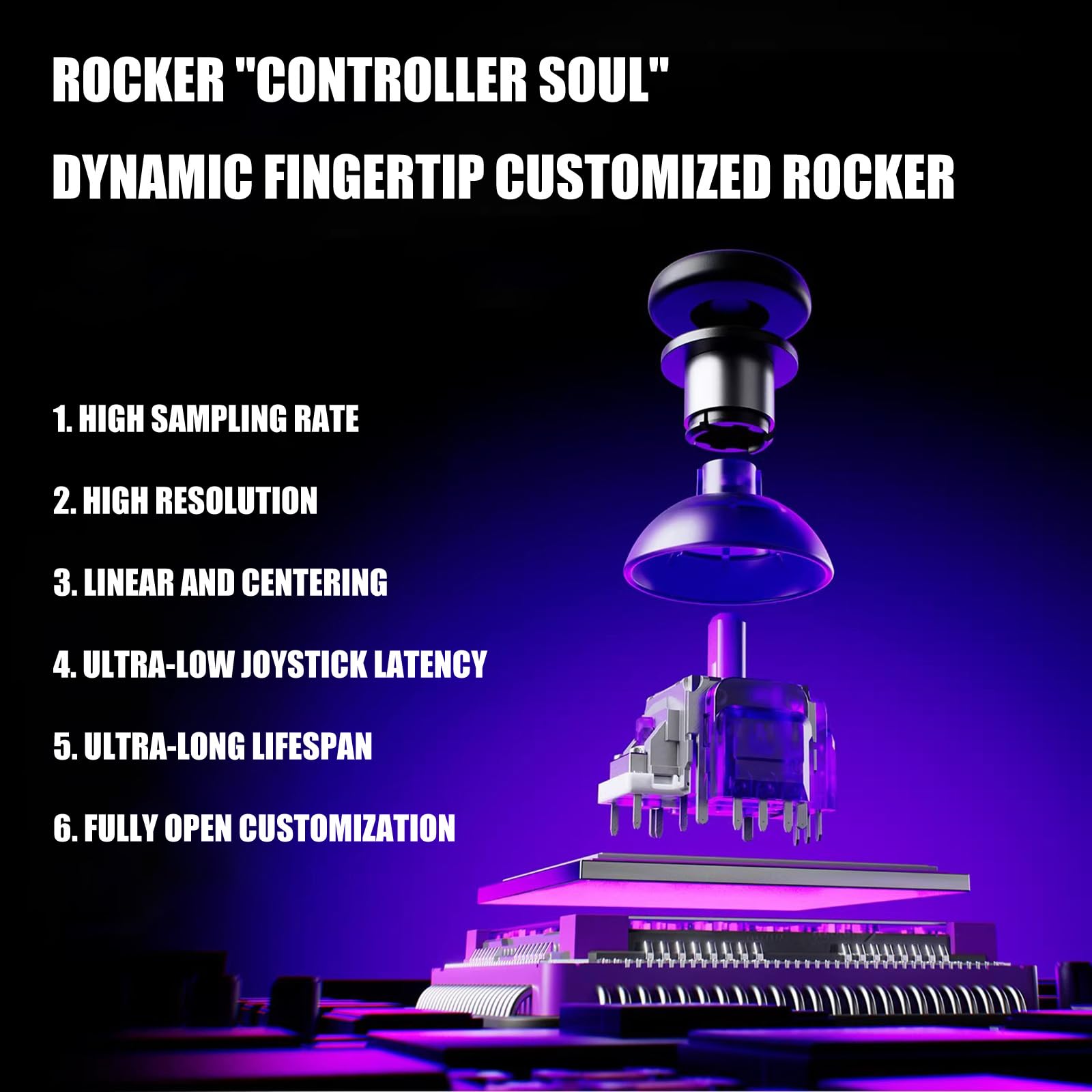 Buxuaaaa Gaming Controller mit 4096 Levels Sampling Gamepad und doppeltem Aktivierungsmodus, kabelloses Gamepad ABS für kompetitives Spielen, TMR Magnetpad