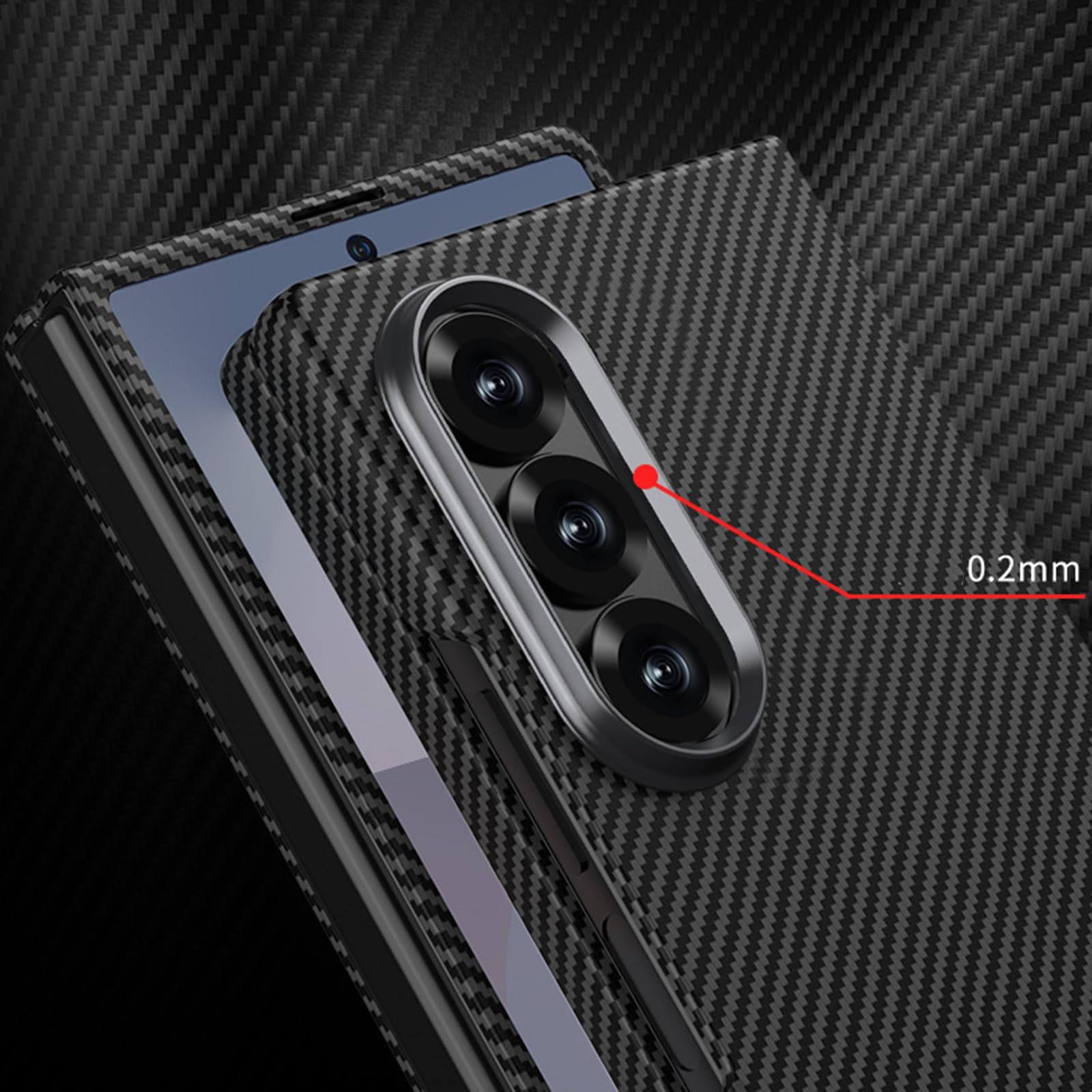 Smukły pokrowiec do Samsung Galaxy Z Fold 8 Ultra, wzór z włókna węglowego