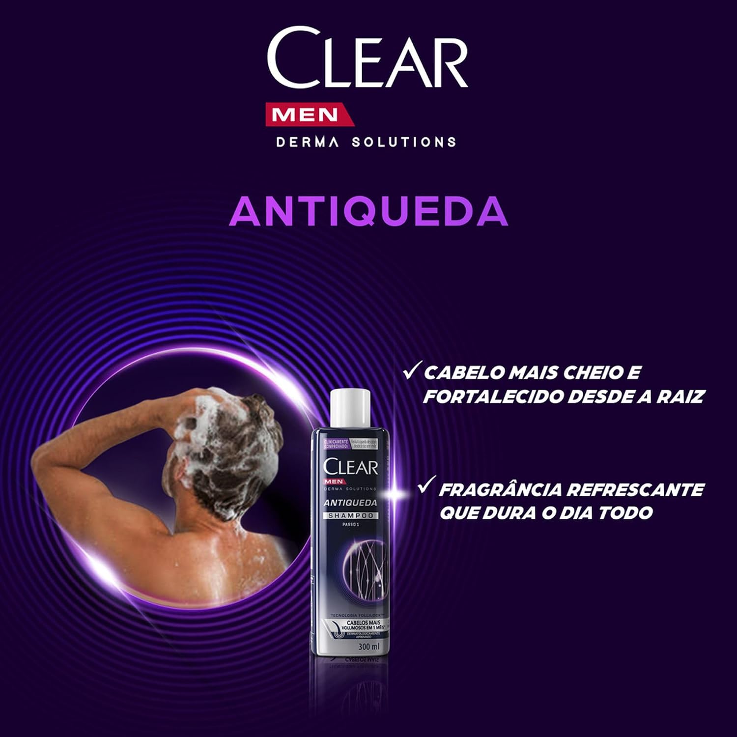 Clear Shampoo Antiqueda Men Derma Solutions 300Ml