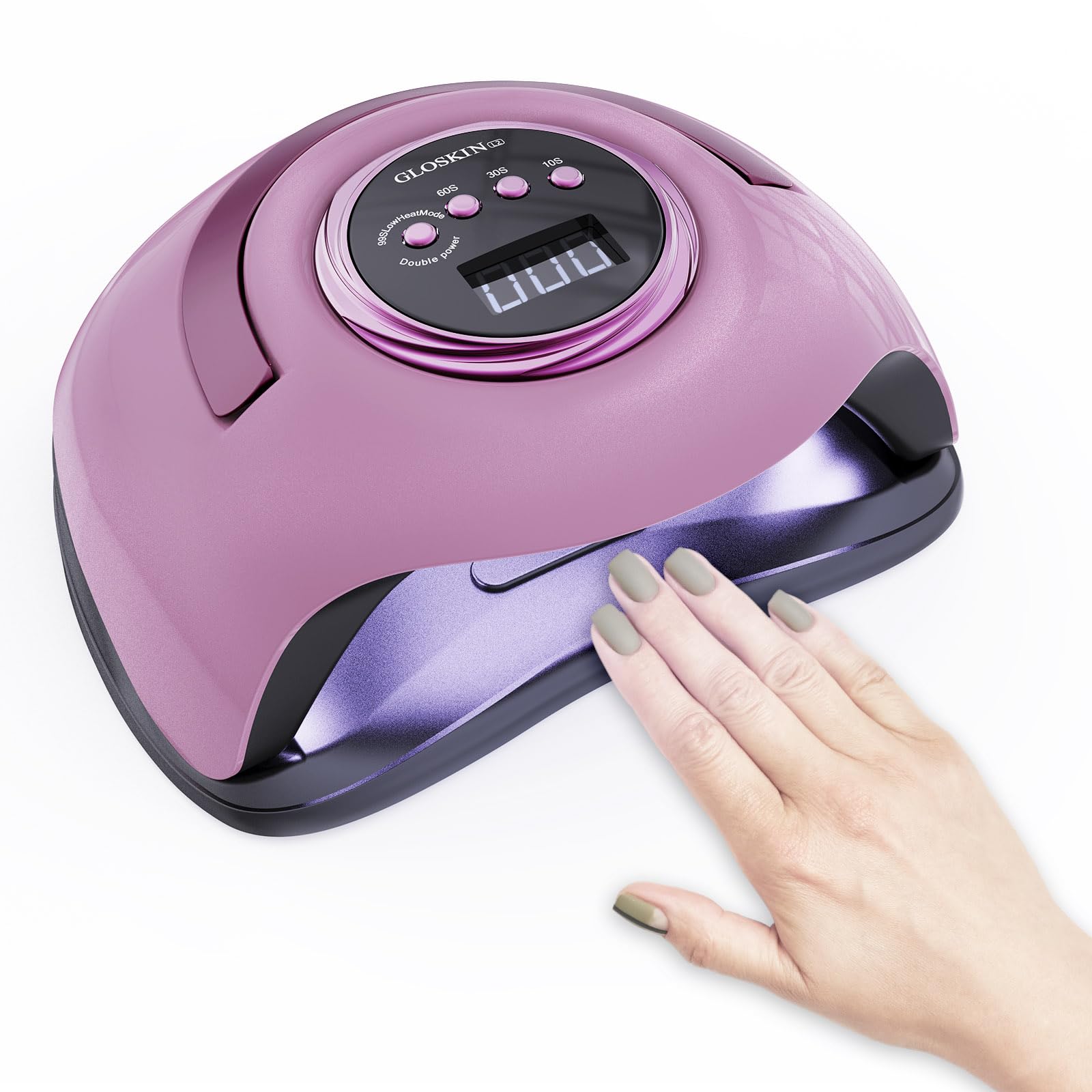 GLOSKIN Lampara Uñas, Lampara Uñas Semipermanentes de 180W, con 36 Cuentas de Lámparas, Sensor Automático y 4 Temporizadores (10/30/60/99s), Lampara UV LED Uñas Profesional de Los Dedos/Dedo Del Pie