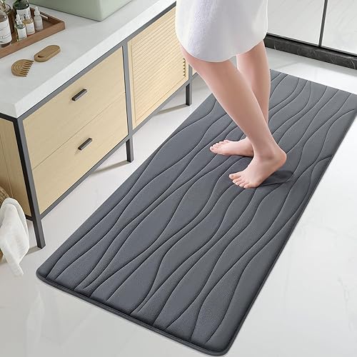 Miniatura 142 de Buganda - Alfombra de baño de espuma viscoelástica 24x16, tapetes de baño extra suaves y absorbentes, antideslizantes y lavables a máquina para el