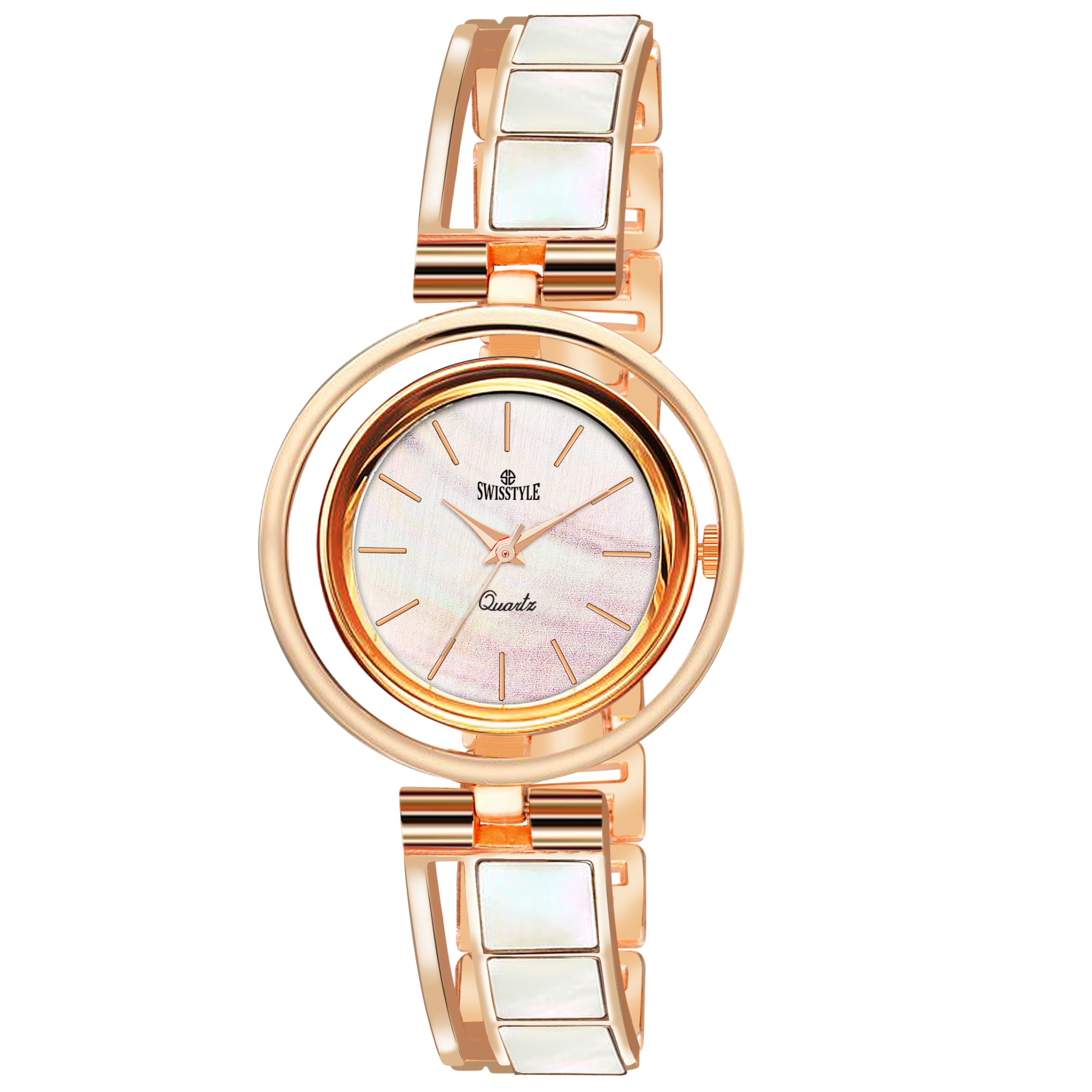 SWISSTYLE Ceramic Gold Plated Analog Chain Watch For Women (B0CY548ZVG) Amazon Price History, Amazon Price Tracker