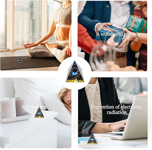 Miniatura 7 de Esferas de cristal pirámide de orgón amatista obsidiana piedra de protección cristales de protección meditación de chakras generador de energía