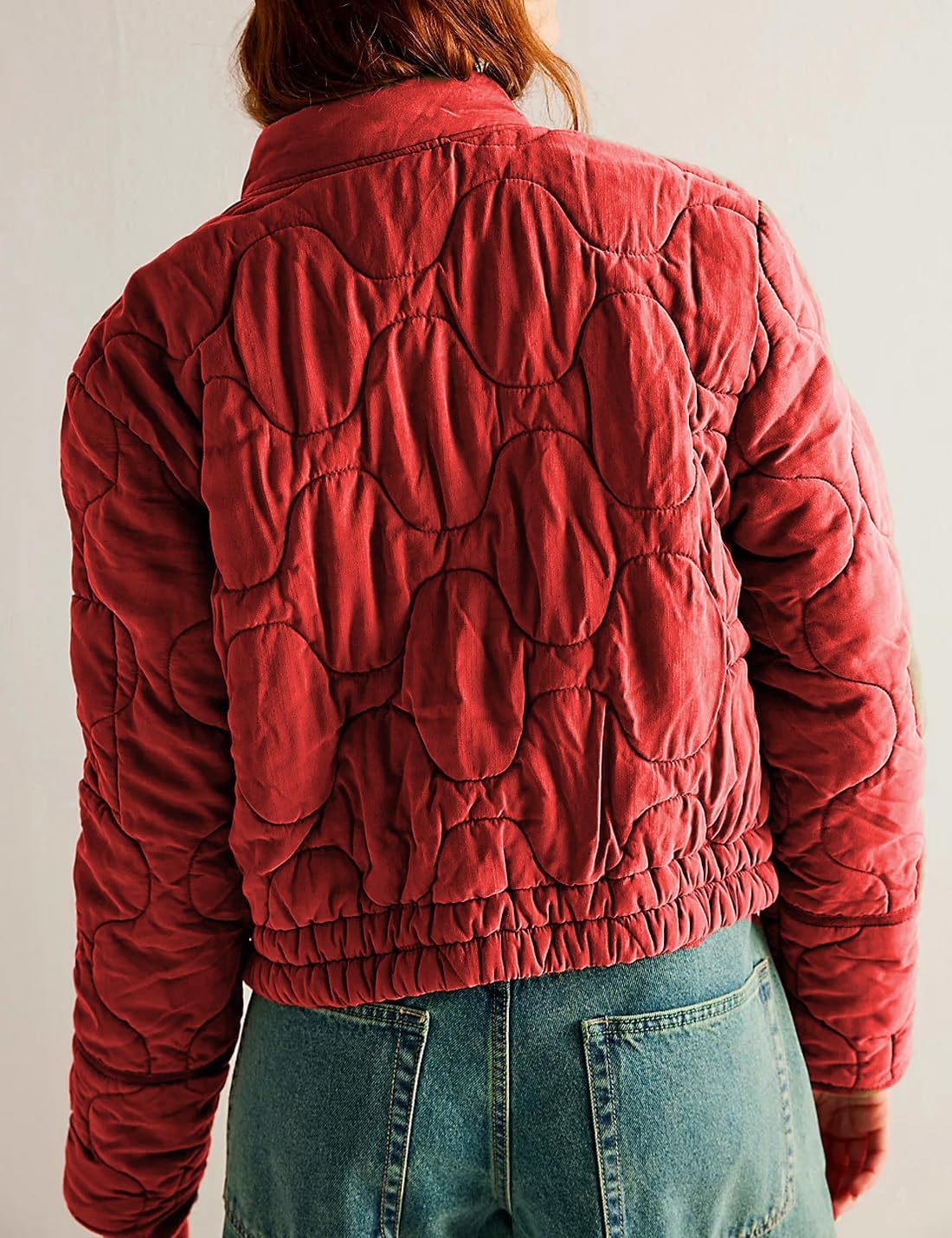 Women's Lightweight Zip Up Outerwear Coat Quilted Jacket Warm Down Puffer Jacket With Pockets - Image 2