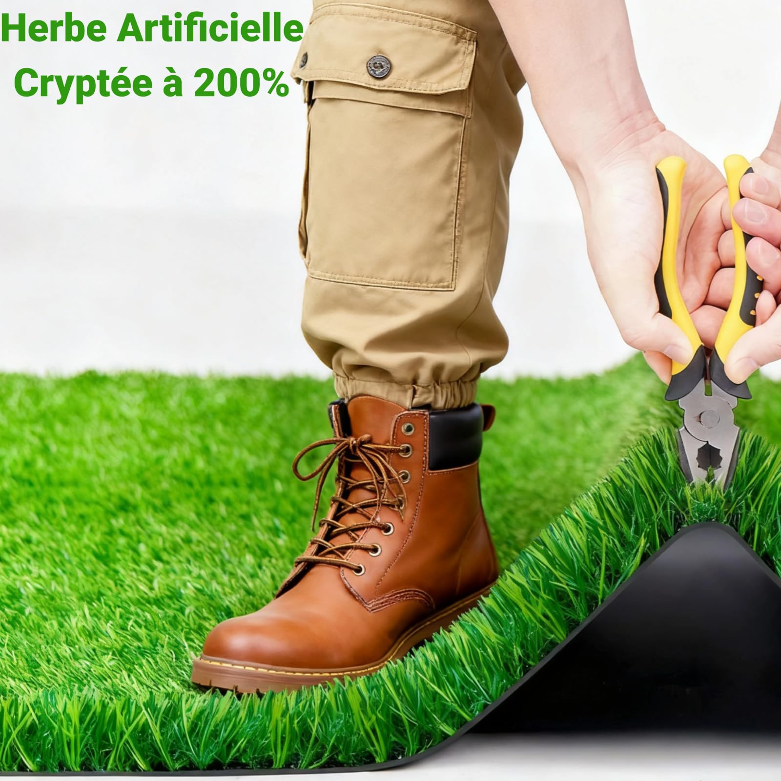 Tapis En Gazon Artificiel Haut De Gamme Haute Densité, Hauteur De Poils 30mm, Gazon Artificiel Naturel Et RéAliste Pour Jardin IntéRieur/ExtéRieur, Pelouse, Espace Pour Chiens (1mx 4m)(30mm)