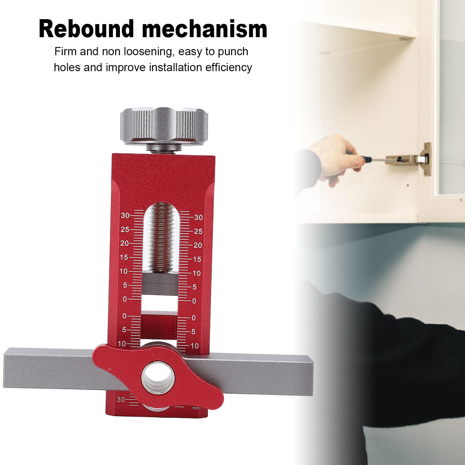 Aluminum Cabinet Door Installation Positioner, Adjustable Cabinet Hardware Jig - Image 3