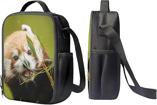 Miniatura 4 de Mochila escolar para niñas y niños con lonchera y estuche para lápices, cómoda mochila acolchada ligera con panda rojo, juego de mochila para niños,