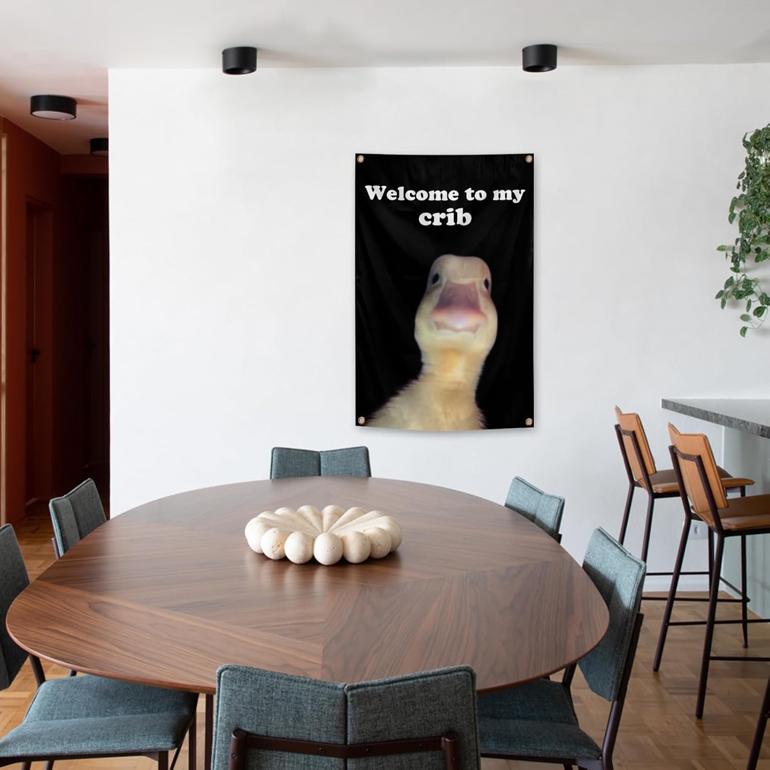 Welcome to My Crib Flag 2x3 Feet Funny Duck Flag Indoor and Outdoor Decorations with Brass Grommets for Home Decor, University Dormitory, Party Events, Bedhead Background, Gifts - Image 6